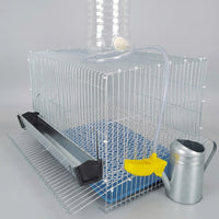 Button Quail Cage with Droppings Tray and Foot Pads, Metal Wire Cage for Home Breeding, Suitable for Quails and Livestock Industry Use