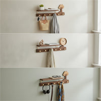 Wall Mounted Coat Rack Solid Wood Coat Rack with Shelf Modern Rustic Sturdy for Entryway, Bedroom