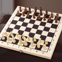 Solid Wood Chess Board Game for Two-Player Strategy