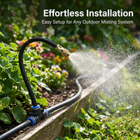 Brass Misting Nozzle Tee, Adjustable Direction, Quick Connect, for Outdoor Cooli #variant:Adjustable Directional Sprinkler with 8mm Quick Connect Tee