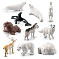 Mini Arctic Animal Figures Set - Beluga, Seal, Husky
