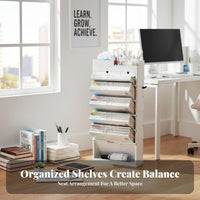 Rolling Desk-Side Book organizer Foldable book organizer Space Saving for Office Workers