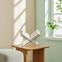 Interlocking X-Shaped Display Stand Freestanding Acrylic Book Stand Clear Tabletop Book Display Transparent for Readers, Students, Desktop, Reading Nooks