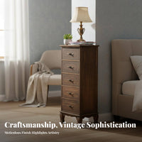 Mediterranean Design Distressed 6-Drawer chest of drawers Vintage design Chest of Drawers Antique Hardware Bedroom Cabinet Sturdy framework for Homeowners, Apartment Dwellers, Adults, Living Room, Home Decoration, Hallway, Entryway