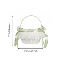 Flower Girl Carry Basket Elegant Lace Ribbon Basket Lightweight for Children