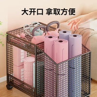 瑜伽垫收纳架家用泡沫轴储物架客厅健身器材放置架哑铃球拍放置架