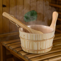 Sauna Pail with Liner Sturdy Wooden Pail with Ladle Long-Lasting for Spa