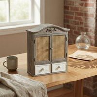 Rustic Display Cabinet Decorative Design Vintage Storage Cabinet Mid-Period Look Home Furniture for Entryway