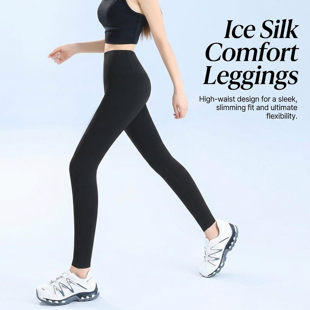 Leggings for Women UK High Waist Gym with Cooling Material, Breathable Stretch Workout Tights for Summer, Plus Size