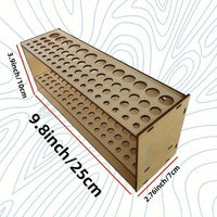 Detachable Wooden Brush Holder for 67 Brushes, Wall-Mounted