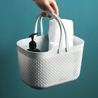 Japanese Style Portable Plastic Storage Basket for Bath, Picnic, and Sundries