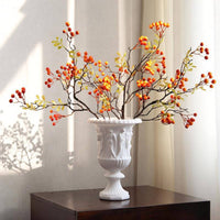 Roman Style Vase Matte Finish Simulated Marble Urn Classic Design White Pedestal Vase for Hotel