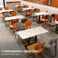 Marble-Patterned Table and Chair Combo Long-Lasting Table and Chairs Set Easy to Clean Strong Load-Bearing for Takeaway Shop