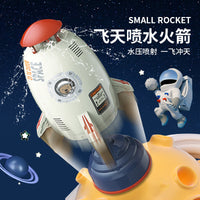 Space Rocket Water Sprinkler Toy for Kids with Rotating Spray
