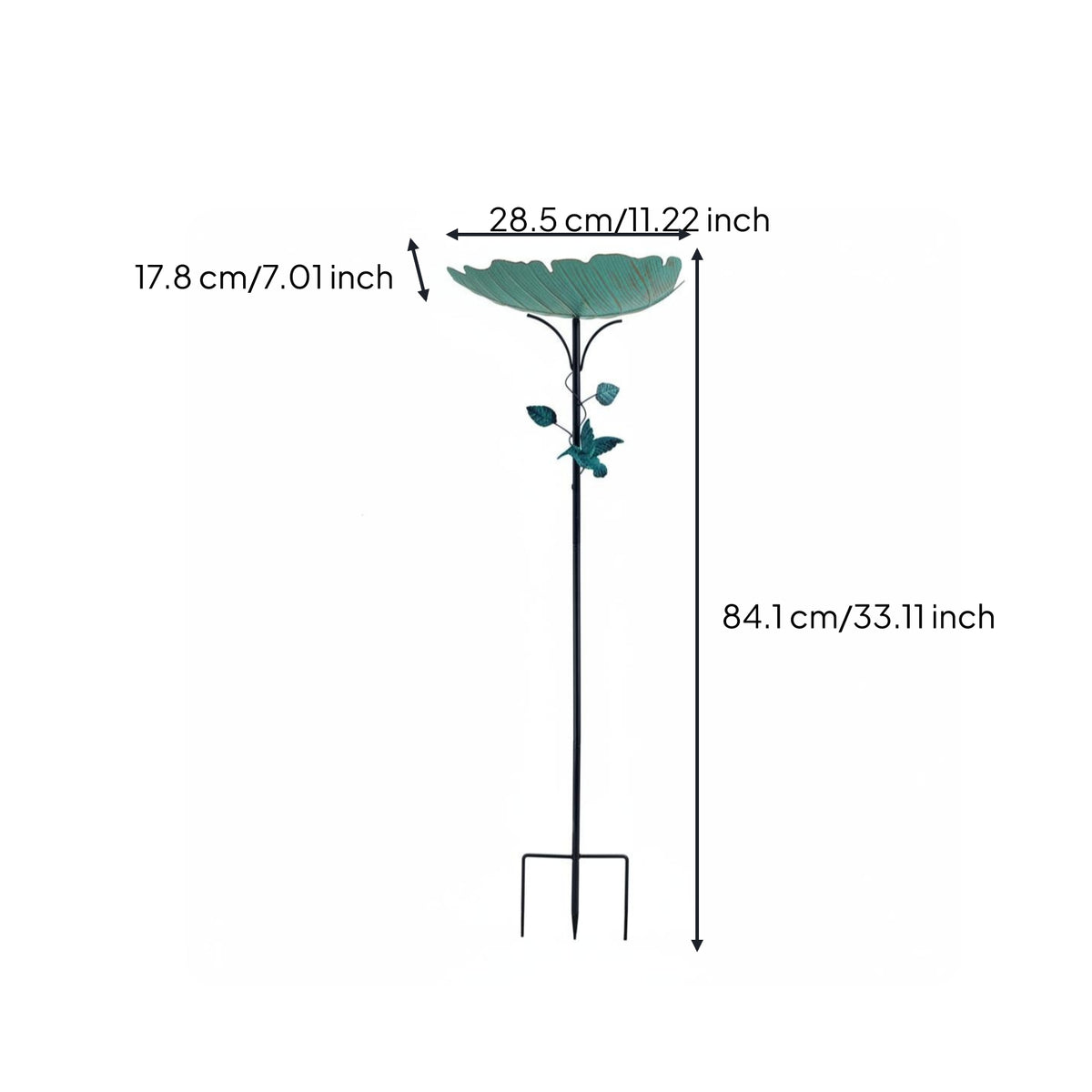 Bird Bath Stake Iron Garden Ornament Sturdy
