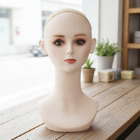 Mannequin Head Bust Mesh Cap Hairpiece Display Head Matte Finish
