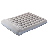 Flocked Inflatable Air Mattress with Built-in Pillow and Foot Pump, Portable Folding Air Bed for Home and Camping