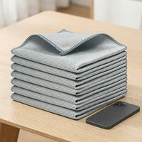 Streakless Microfibre Cloth 10 Pack, Microfibre Cloth 40x40 cm for Glass and Mirrors, Home Cleaning Essentials with Bound Edges and Plain Design