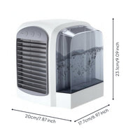 USB Mini Air Chiller Desktop Bladeless Air White Cooling Unit and Gray Humidifying Fan for Office