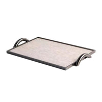 Leather Tray with Handles Rectangular Valet Tray with Handles Low-Profile Organizer for Closet, Reception Area