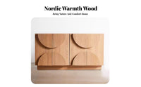 Modern design Fluted Door Console space-saving Design Storage Cabinet Internal Shelf Sideboard Rounded Corners for Apartment Dwellers, Homeowners, Families, Entryway, Living Room, Hallway, Home Office