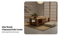 Solid-core Wood Block Table Minimalist Design Rectangular Coffee Table Rustic design Spacious Surface for Apartment Dwellers