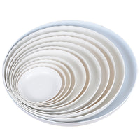 Plastic Flower Pot Saucer with Wavy Edge - White/Red Drip Tray for Large Planters