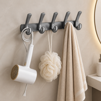 Wall Mounted Coat Rack, 5 Hook Metal Coat Hooks, Luxury Animal Shape Hat Hooks, Drill Screw Mount for Entryway Bedroom Kitchen