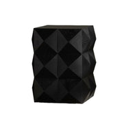 Distressed Cube Table Minimalist Aesthetic Tiered Side Table Easy Assembly
