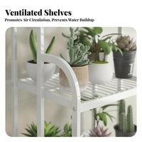 Three-Tier Plant Stand Multi-Functional Three-Tier Rolling Planter Shelf Strong Load-Bearing Sturdy Duty for Living Room, Patio