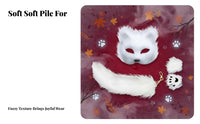 Soft Texture Animal Mask and Tail Set Fingerless Paw Gloves Furry Creature Mask and Tail Cute Design for Children, Adults, Carnival