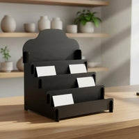 Stepped Display Stand Front Edges Wood Brochure Rack Easy to See