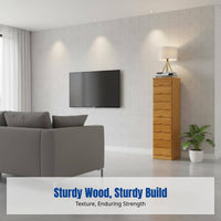 Hardwood Narrow Drawer Cabinet, Multi-Drawer Storage, Bedroom Organizer