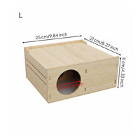 Wooden Hamster Hideout Natural Wood Small Pet Home Easy to Assemble