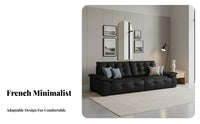 Minimalist Design Straight-Line Tufted Sofa Comfortable Button-Tufted Sofa High-Resilience Cushion Living Room Furniture Easy to Clean for Guesthouse Operators, Apartment Dwellers, Young Adults, Small Space, Lounge Area, Bedroom