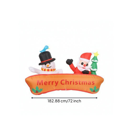 Santa Inflatable with LED Lights Outdoor Inflatable Snowman and Santa Christmas Yard Decoration with Lights Festive Magical