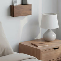 Wood Controller Holder Sturdy Wall Mounted Storage Box Self for Office