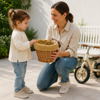Small Front Wicker Basket Handwoven Children Bike Basket Reinforced