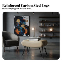 Tufted CumulusShaped Stool Light Luxury Aesthetic Arched Ribbed Ottoman