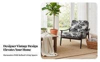 Upholstered Armchair with Wood Legs Removable and Cleanable Cover Upholstered Wood Frame Chair Vintage and Design Breathable
