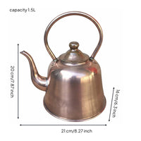 Fixed Handle Kettle Long Spout Copper Tea Kettle Easy to Clean Teapot