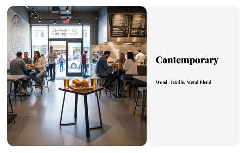 Comfortable Seating Industrial Restaurant Dining Set Easy to Clean Retro Bar Table and Chair Long-Lasting Construction Retro Restaurant Booth Set Polished Tabletop for Interior Designers, Homeowners, Coffee Shop, Eatery, Small Space, Living Room