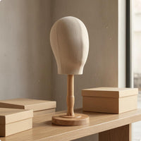 Hat Display Head Polished Linen-Covered Hat Stand Lightweight