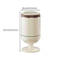 Wood-Grain Trash Can with Spring Lid Floor Standing Trash Can with Lid Glossy Wastebasket Easy to Clean for Kitchen