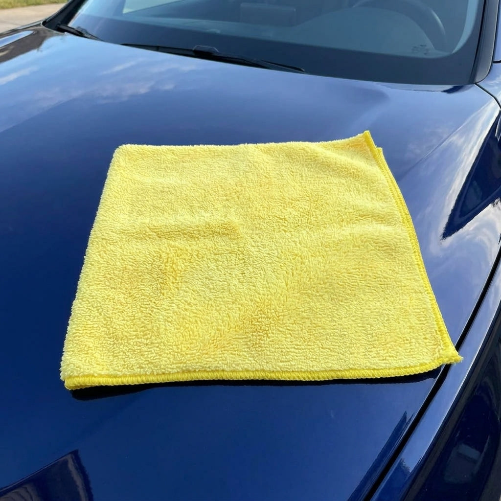 400 GSM Microfibre Towel with High-Low Pile Cleaning Cloths, 40x40cm Microfibre Towel for Car, Quick-Drying Cleaning Cloths for Glass