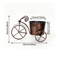Tricycle Planter Rustic Flower Pot Whimsical for Patio, Courtyard