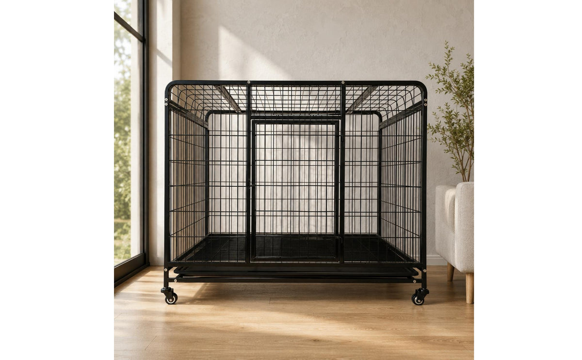 Metal Pet Cage Wheels Wheels Portable Pet Cage Square-Tube Frame