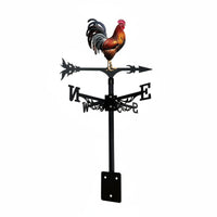 Weathercock Weathervane Wrought Iron Roof Mount Wind Indicator Easy to Install Outdoor Decoration for Yard, Farmhouse