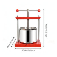 Tabletop Fermented Beverage Press Compact Manual Screw Culinary pressGrade for Home Winemakers