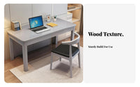 Solid Wood Desk Minimalist Wooden Study Table Modern Computer Workstation Sturdy Writing Desk for Students Adults Suitable for Home Office Bedroom Small Areas